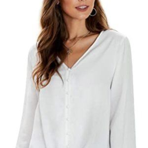 Women's long sleeve sexy lace white shirt